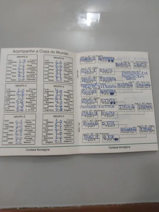 Tabela Oficial de Resultados da Copa do Mundo 94. Raridade.  - Foto 2