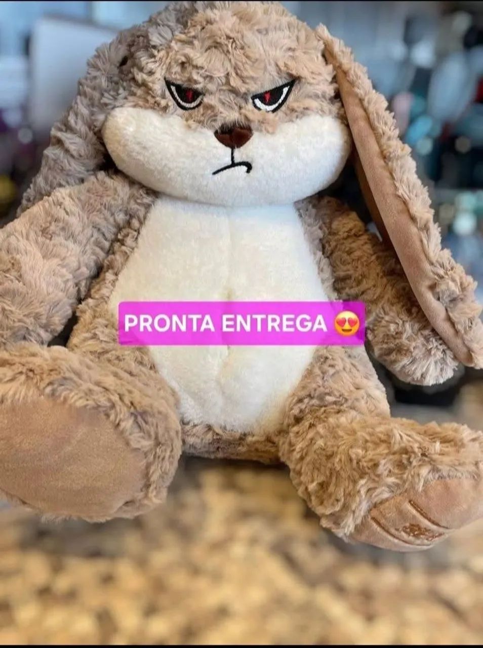 NOVIDADE! PELUCIA GRANDE COELHO BRAVO - 46CM