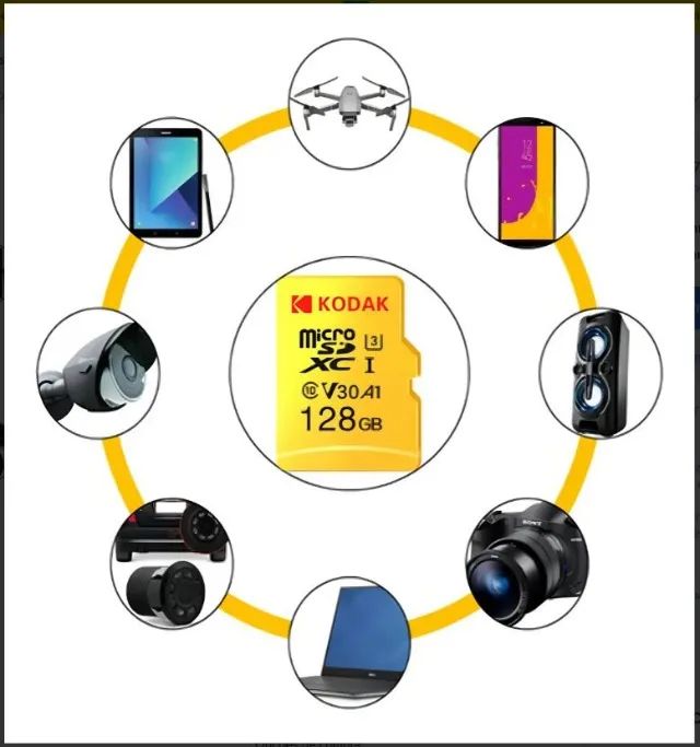 Cartão Micro SD 128gb Kodak Original Classe 10 UHS-I U3 V30 4k "NOVO" lacrado. - Foto 4