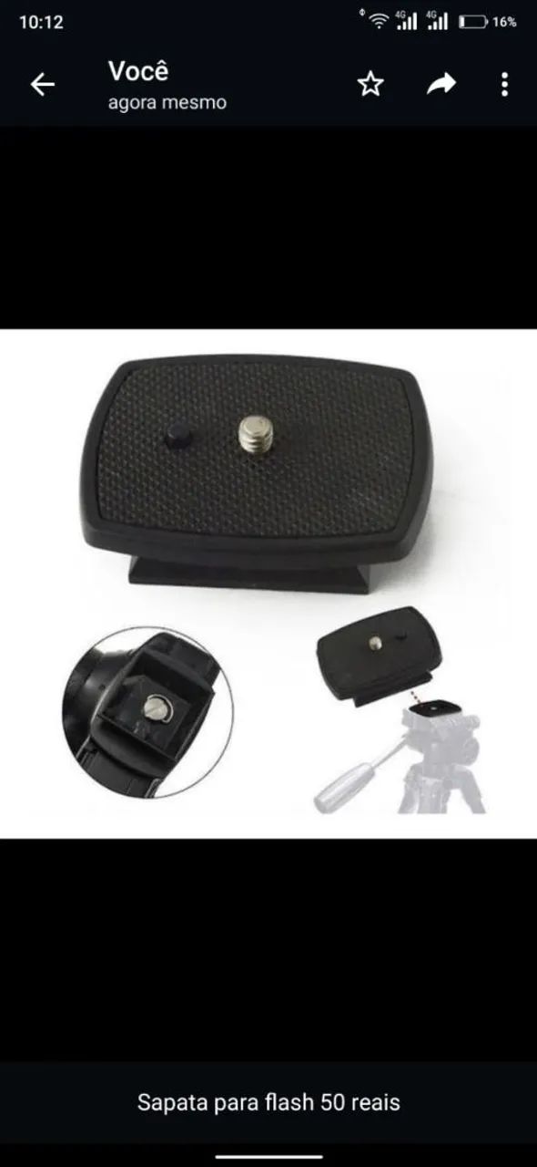 Sapata para cameras engate rápido 