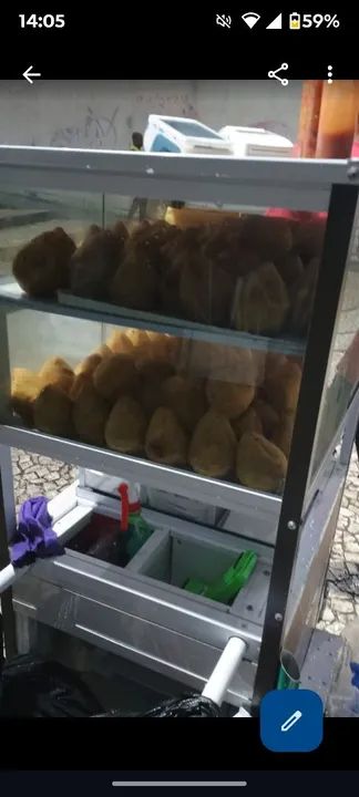 CARRINHO DE LANCHE COM DUPLA VITRINE