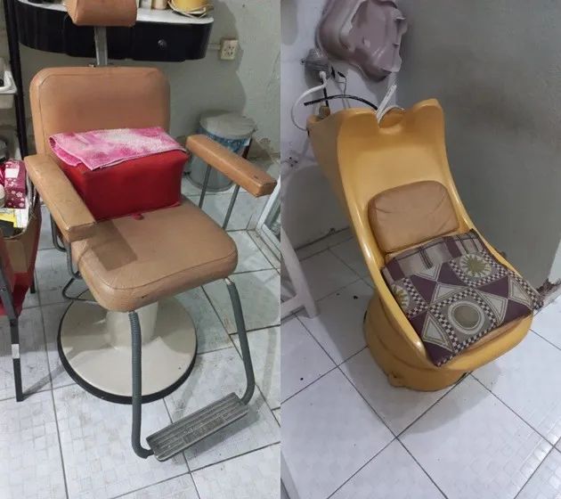 Cadeira Hidráulica e Lavatório para Salão de Beleza