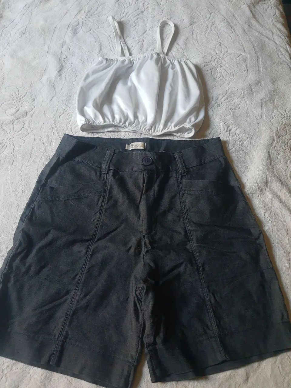 Conjunto feminino short com elastano e viscose 