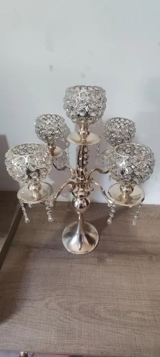 Castiçal de Cristal para 3 Velas - Foto 2