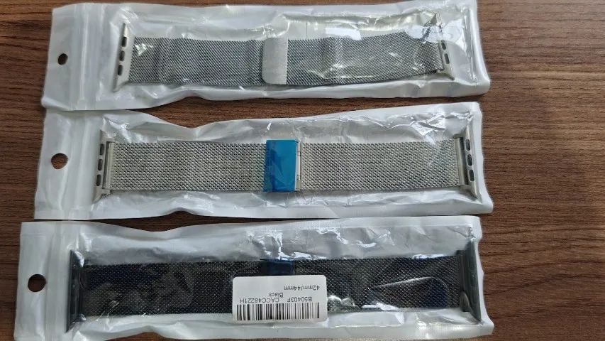 KIT com 3 Pulseiras De AÇO Smartwatch 42mm / 44mm modelo Apple Watch