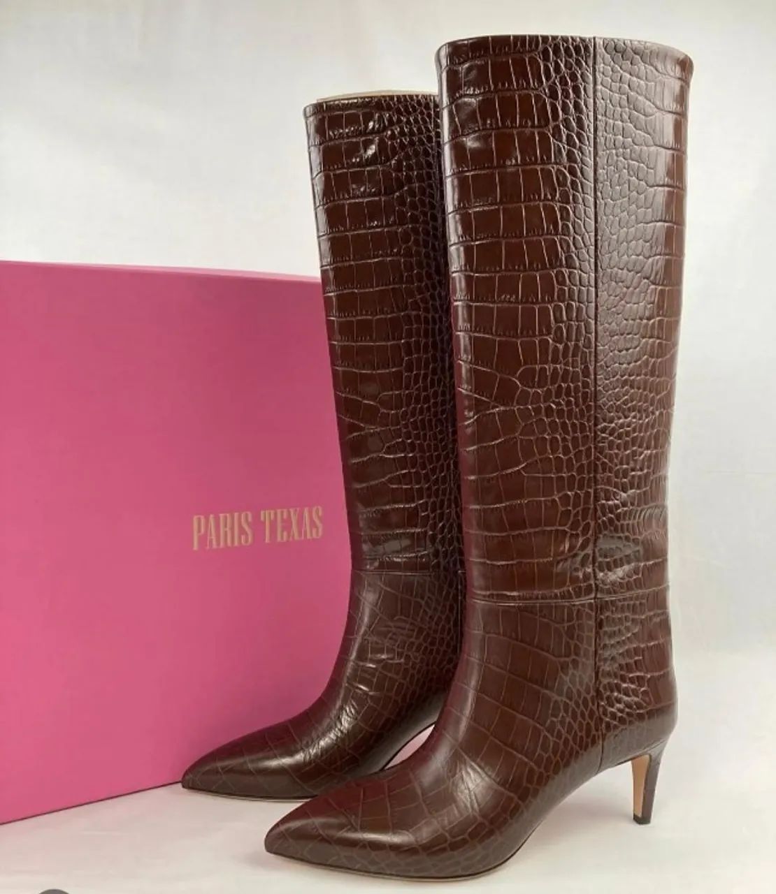 BOTA PARIS TEXAS Xcoco embossed croco stiletto boot