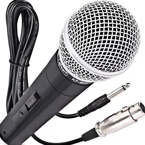  Microfone Com Fio Dinâmico Metal 3mts ley