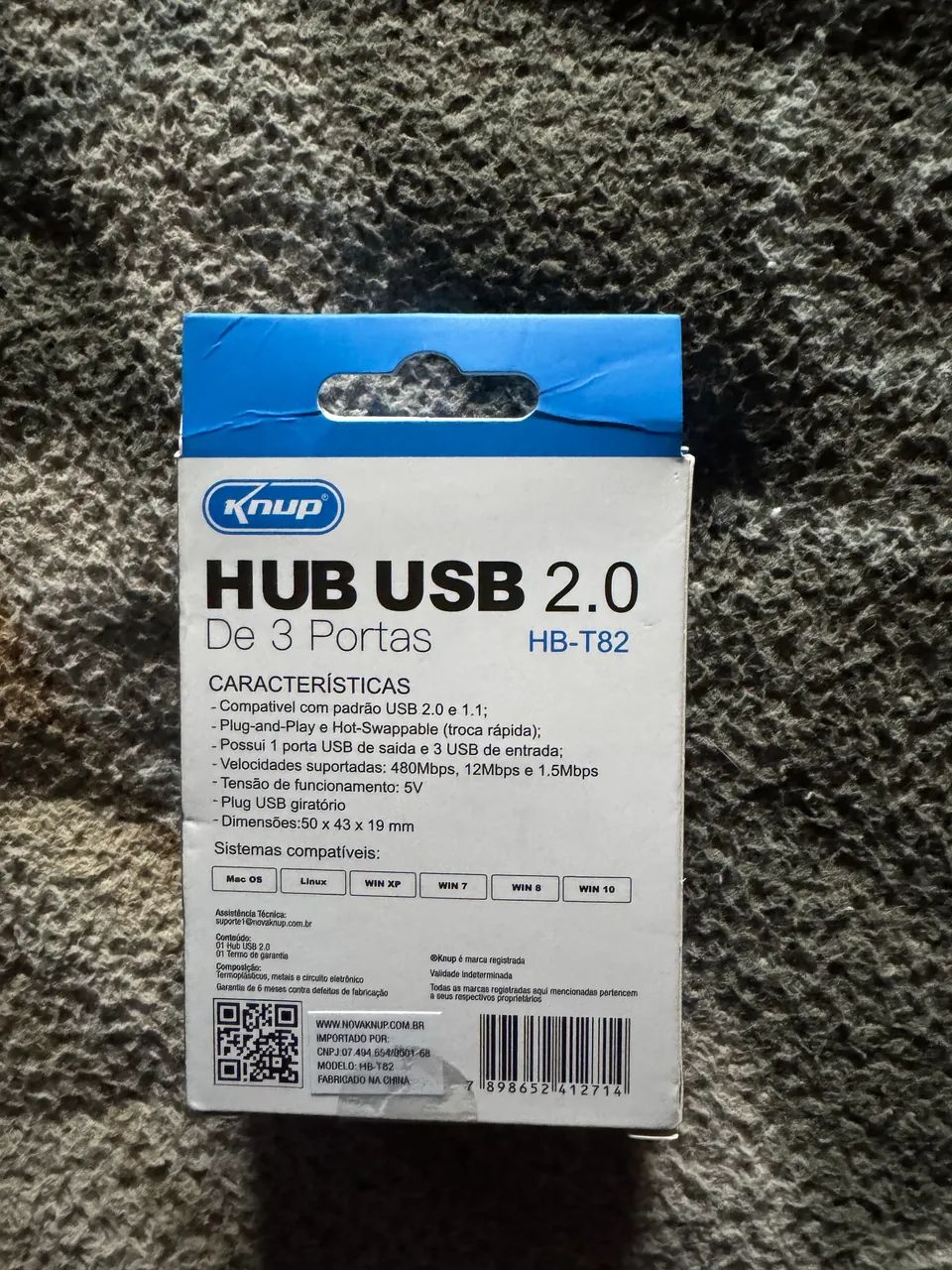 Hm b USB knup novo com 3 portas 2.0