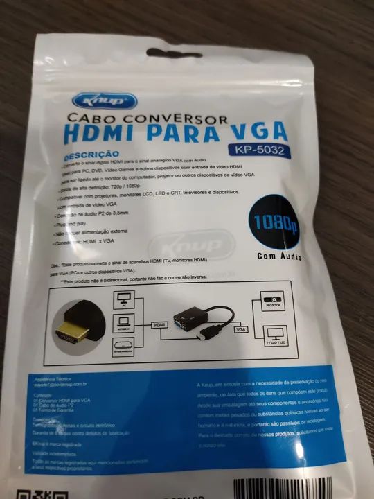 Conversor HDMI para VGA (Novo) - Anápolis  - Foto 3