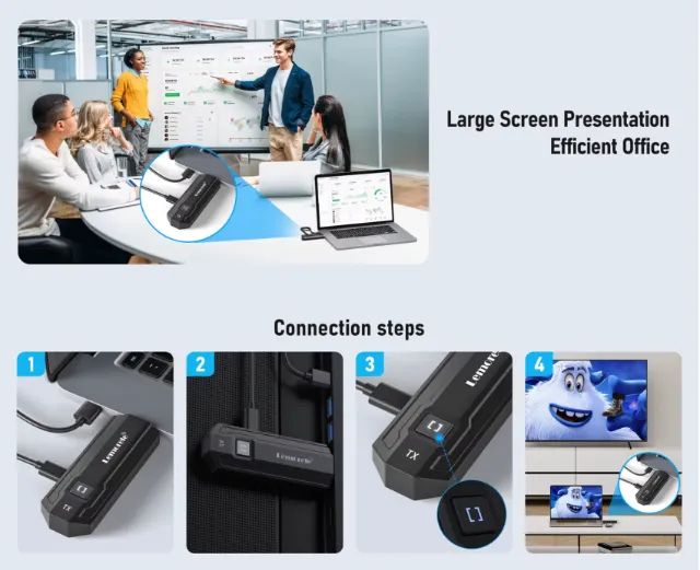 Kit transmissor e receptor vídeo HDMI wireless sem fio 1080p até 50m Lemorele - Foto 4