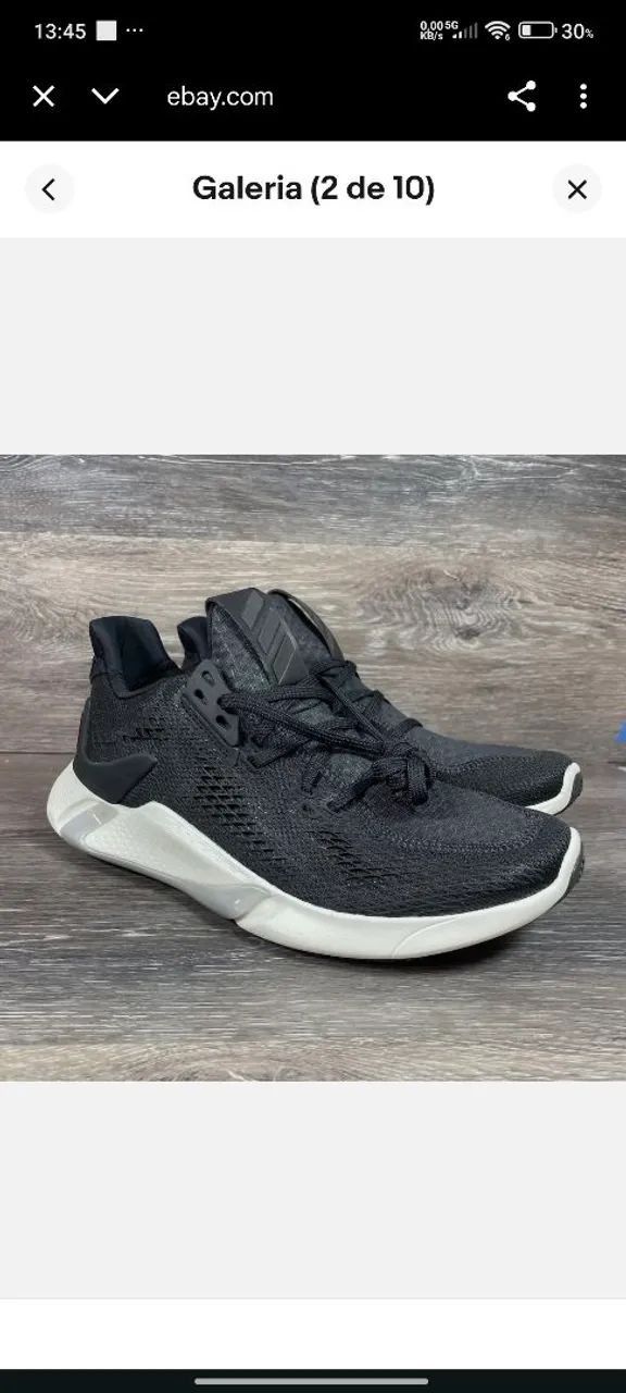 Tenis esportivo preto com solado branco - Foto 2