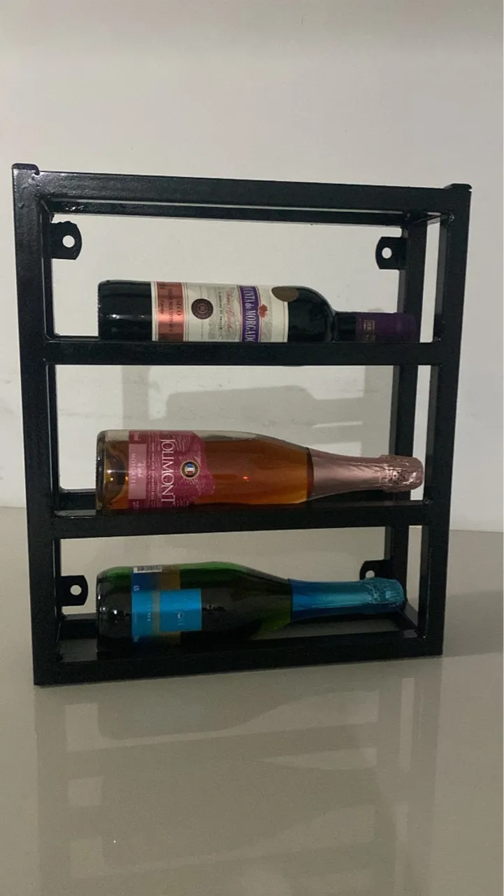 Suporte de Vinho Metálico - 3 Garrafas