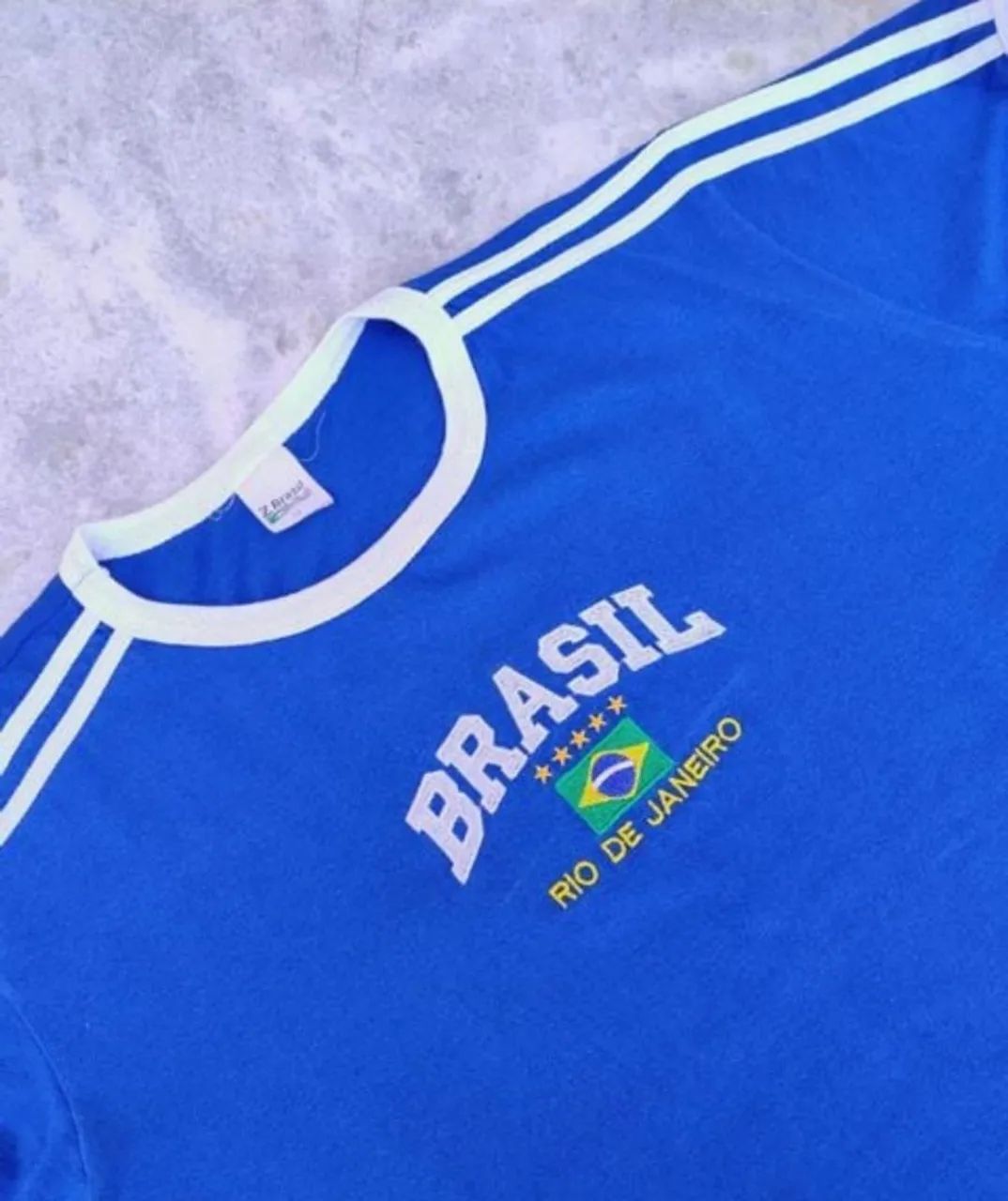 Blusa Bandeira Do Brasil Bordada G - Foto 2