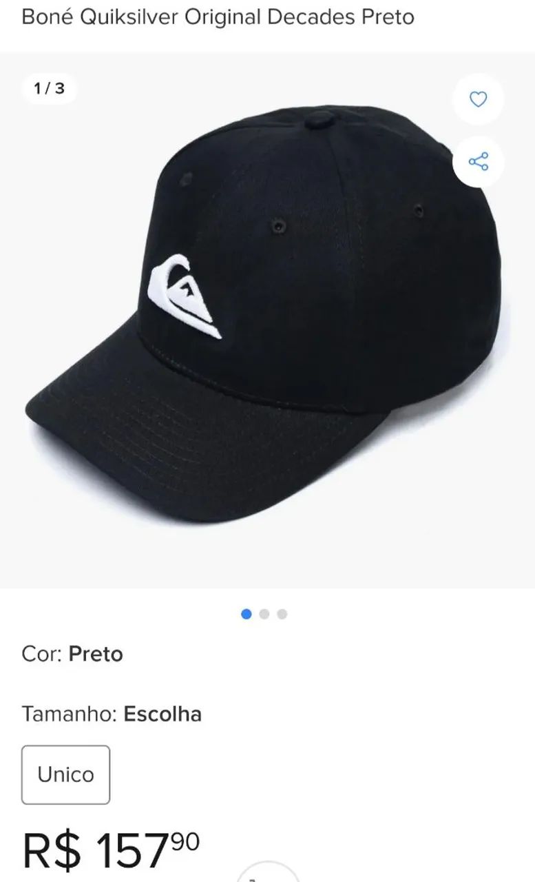 Bone Quiksilver original perfeito estado  - Foto 2
