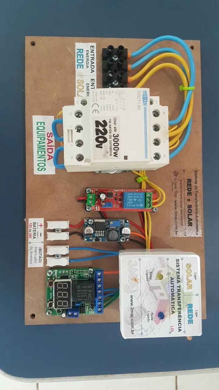 chave automatica energia solar x rede 220v nova 