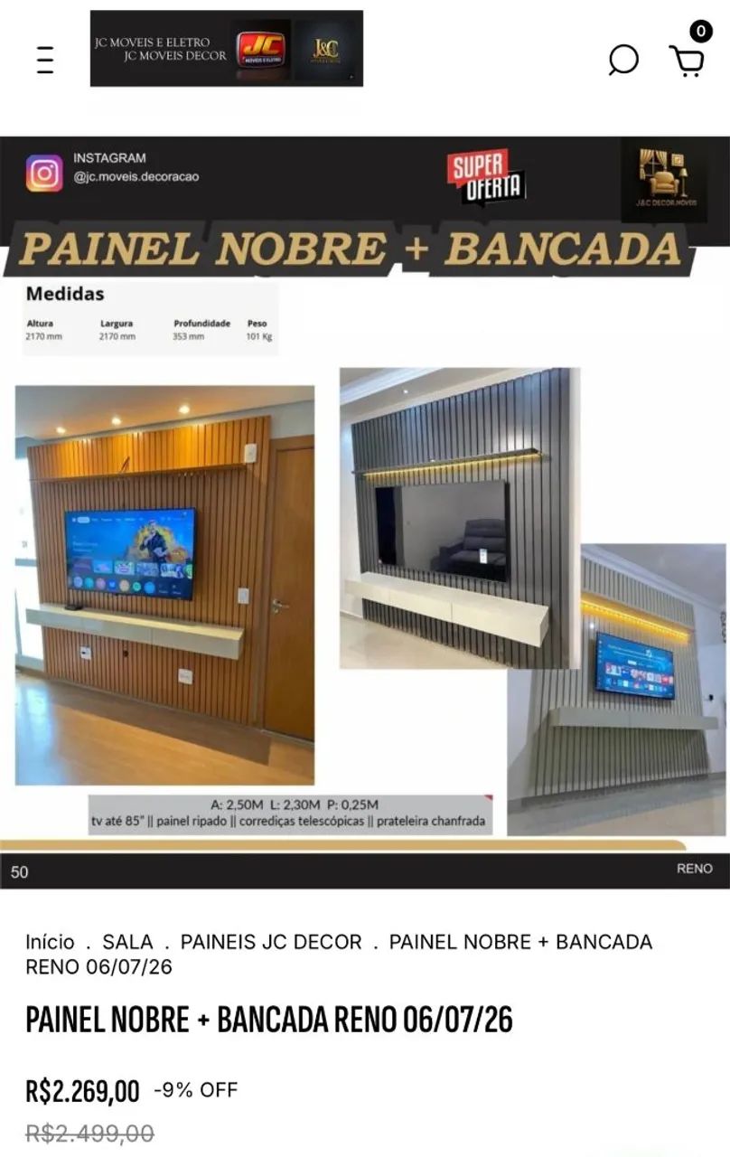 PAINEL NOBRE RIPADO E BANCADA MDF - Foto 3
