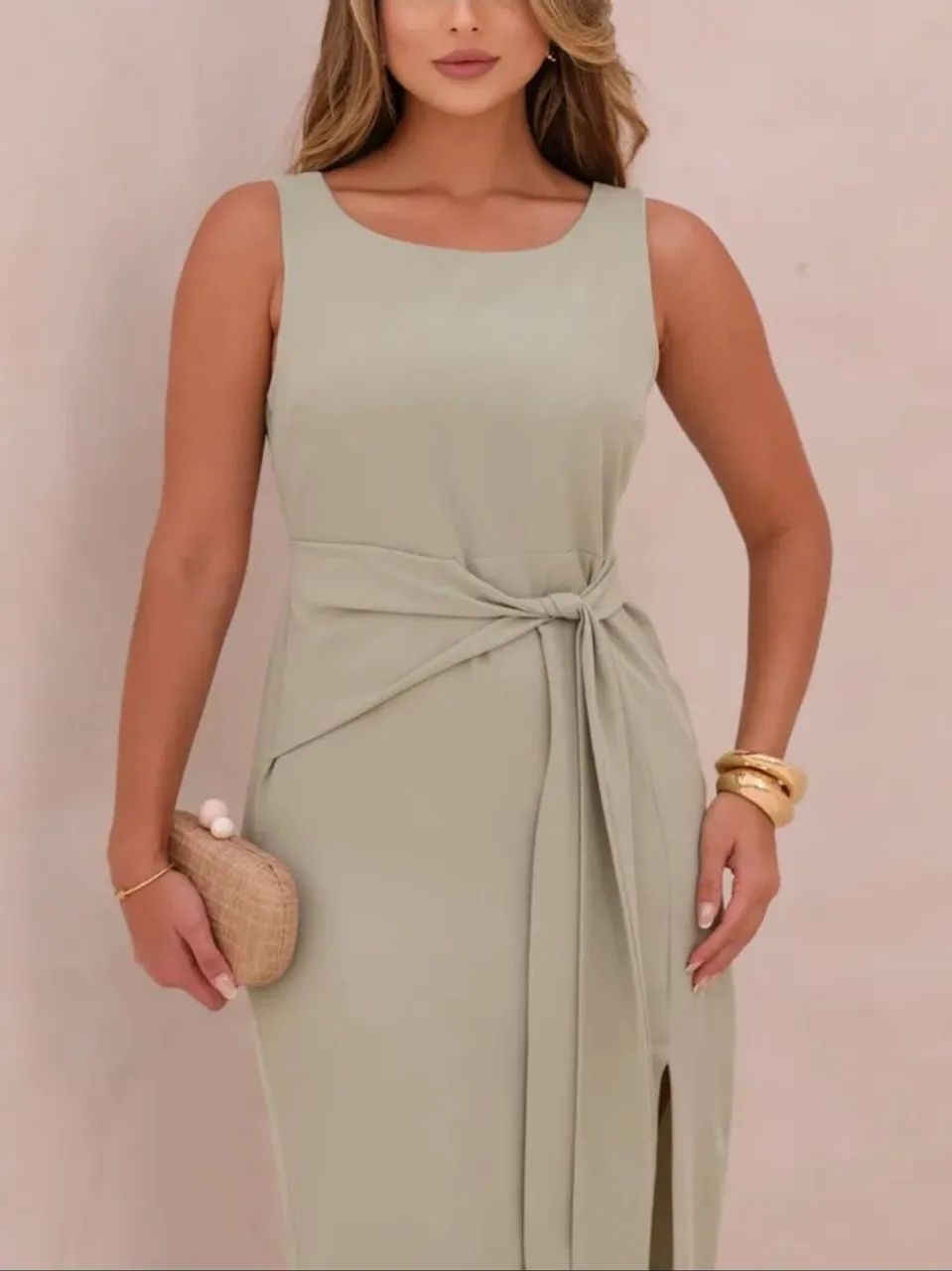 Vestido verde menta midi - Foto 2