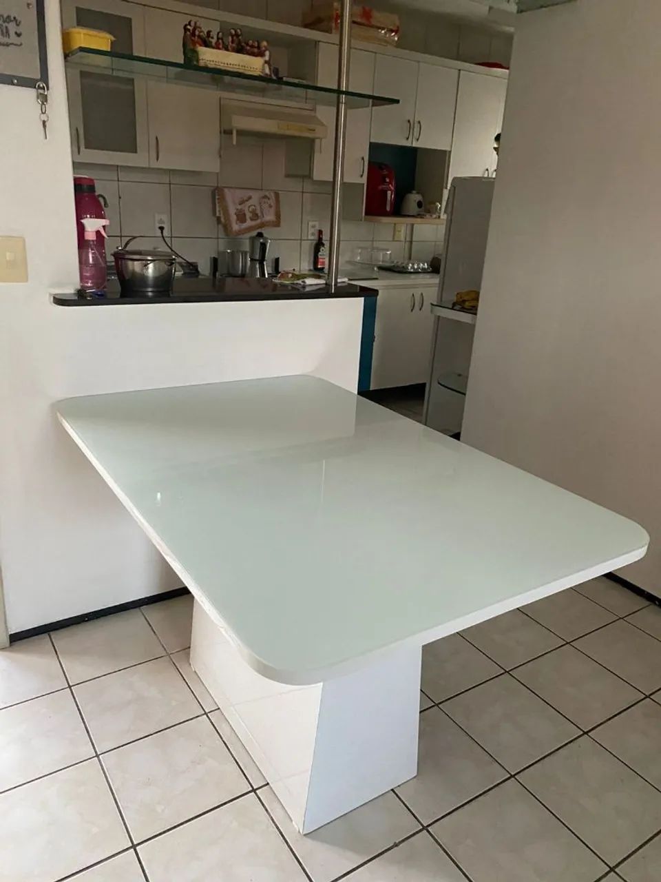 Mesa de Jantar Retangular Luxo 100%Mdf com vidro Laqueado  - Foto 2
