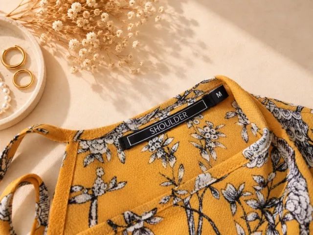 Bata na cor mostarda com estampas florais da Shoulder - Foto 4