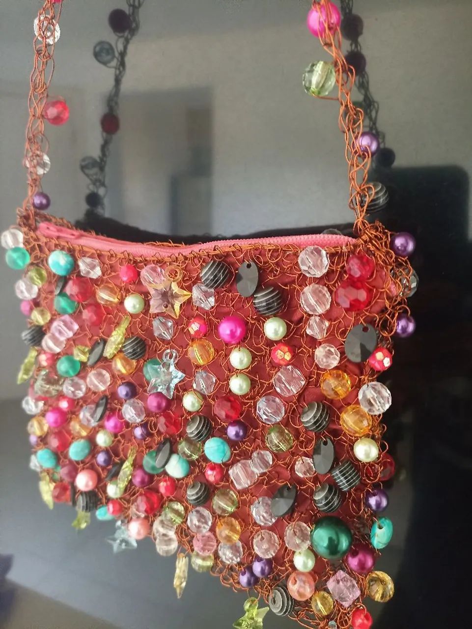 Bolsa com miçangas 