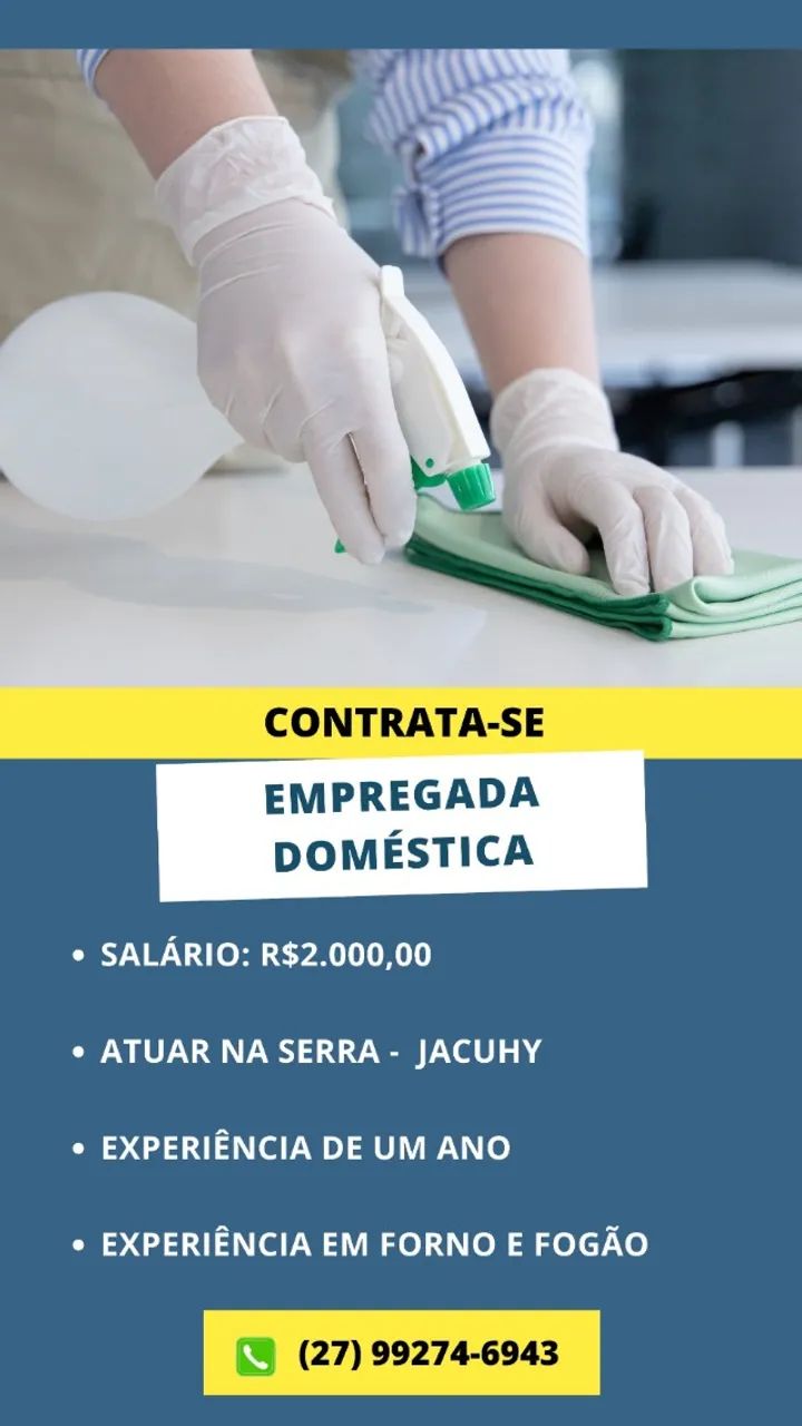 DOMÉSTICA - VAGA DE EMPREGO