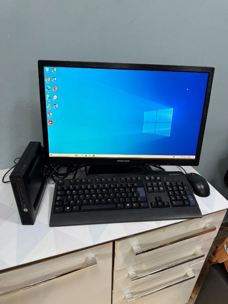 PC Completo HP EliteDesk 8GB RAM SSD 240GB com Monitor 22 Polegadas, Teclado e Mouse