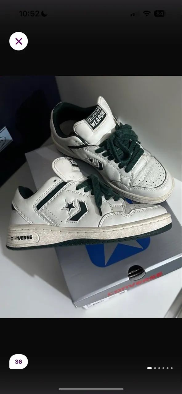 Tênis converse weapon vintage branco verde 36