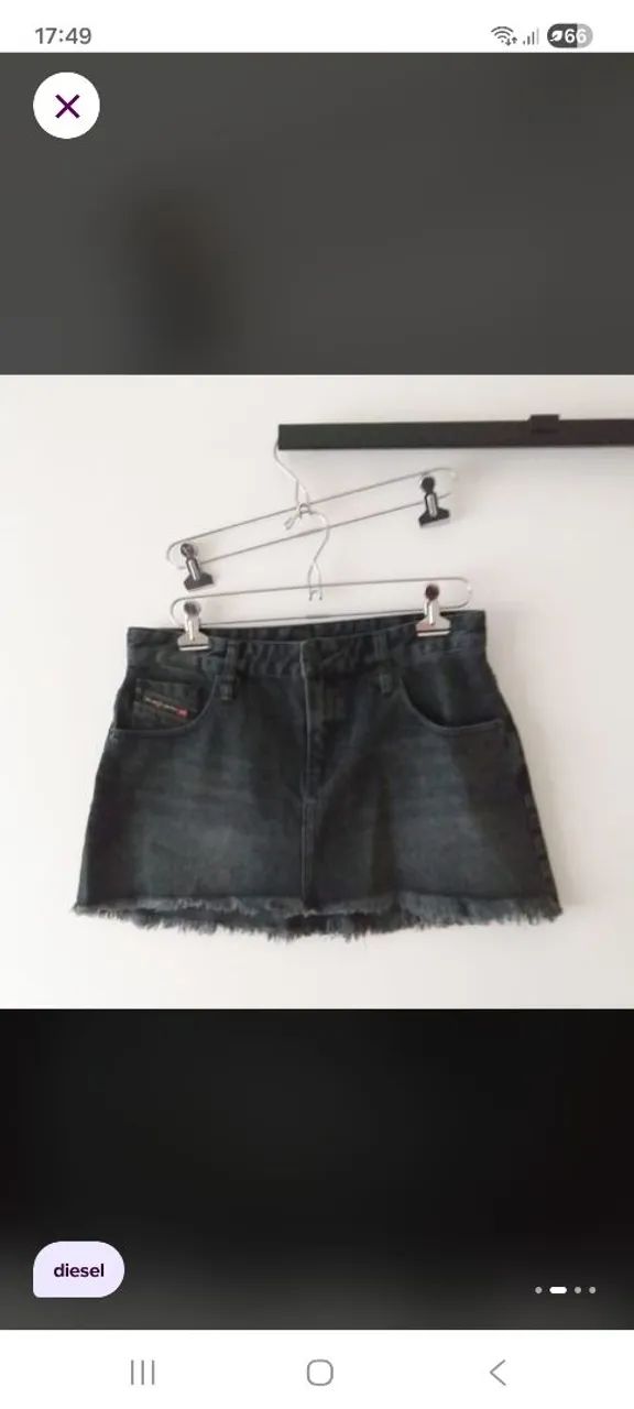 Saia Jeans Diesel Preta Estonada G 