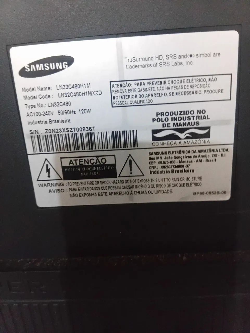 Tv Samsung Lcd com 32polegadas com defeito  - Foto 2