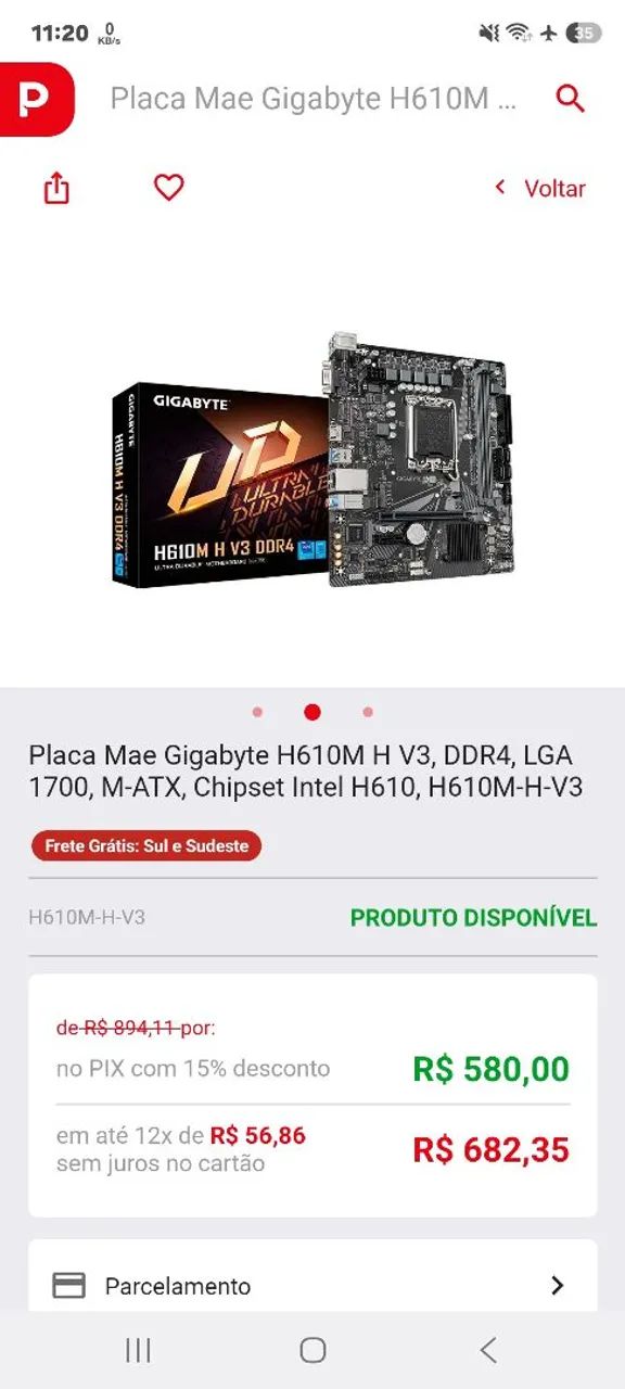 PLACA MÃE GIGABYTE DDR4 intel LGA 1700 SEMI-NOVA  - Foto 4