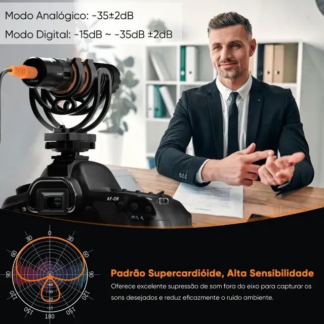 COMICA VM10-PRO Microfone Profissional Shock Mount e Deadcat DSLR Câmera / Celular - Foto 6