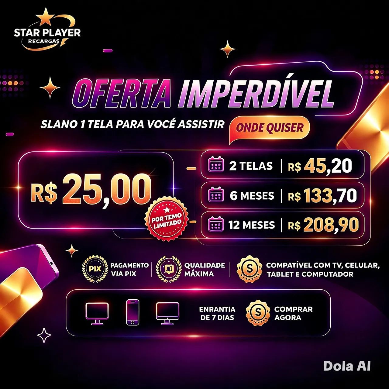 Star player stick - TV, Celular, Tablet e Computador - Foto 2