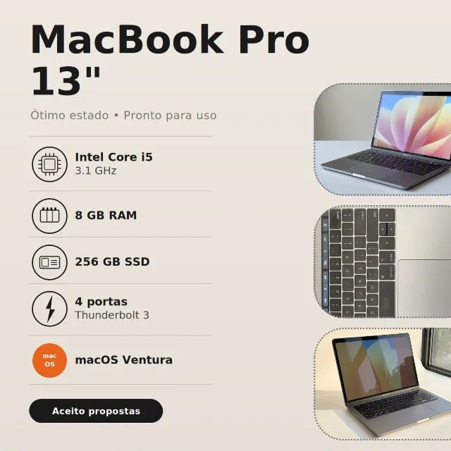 MacBook Pro 13インチ Core i5 8GB 256GB MacBook Pro Apple 13 Inch Core I5 1.4ghz/8gb/ssd256 Silver - Bom