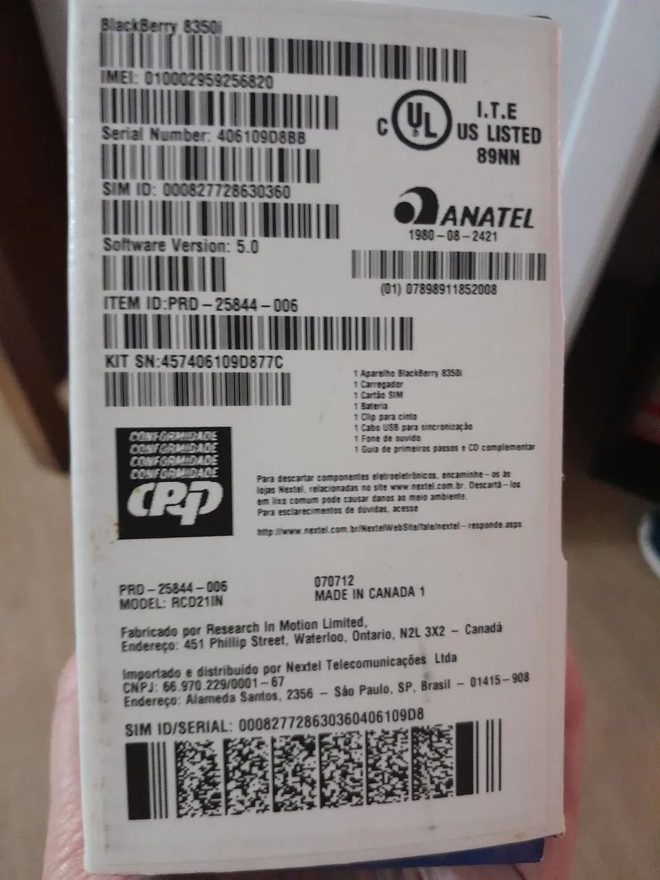 BLACKBEERY 8350I NexteL na Caixa - Foto 5