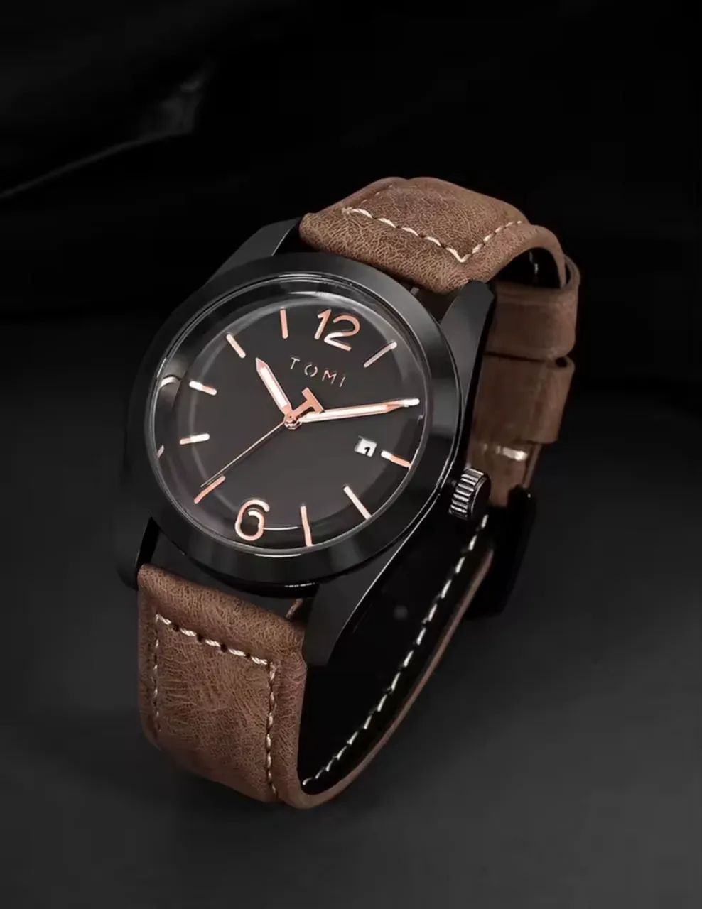 Relógio TOMI masculino PULSEIRA MARROM - Foto 2