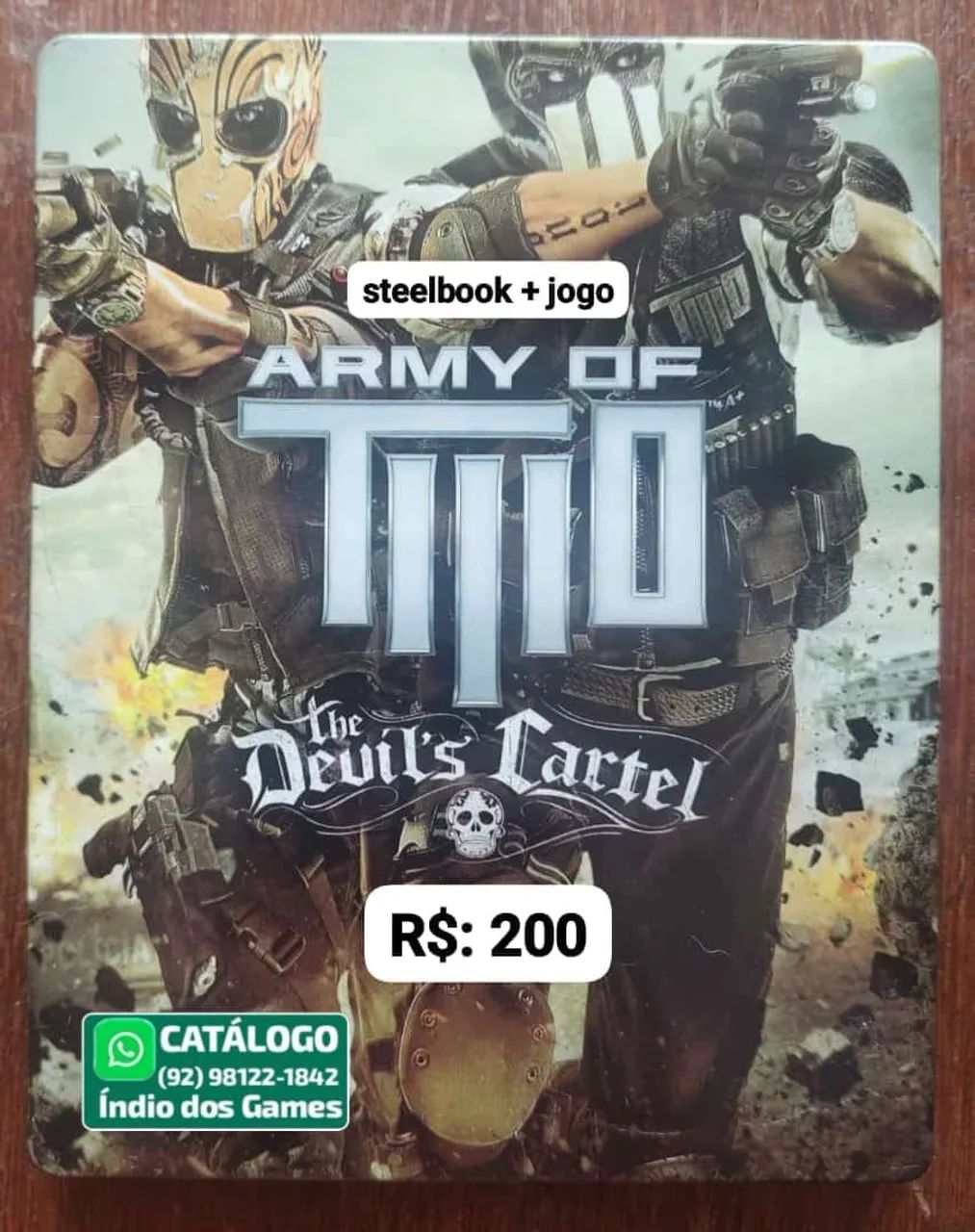 Army Of Two The Devil's Cartel Steelbook + Jogo = R$: 200 - CDs