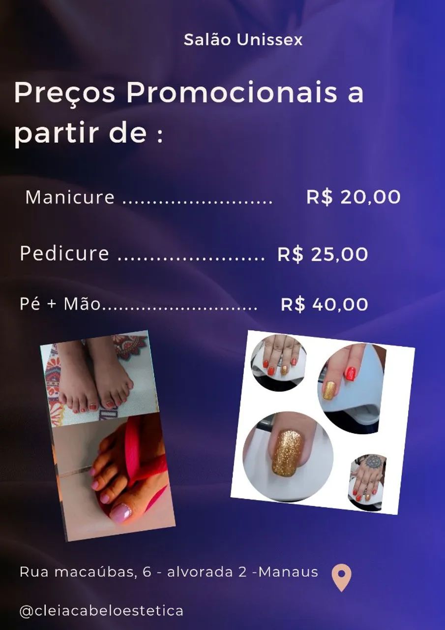 Manicure e Pedicure Simples - Em Domicílio e no Alvorada 2