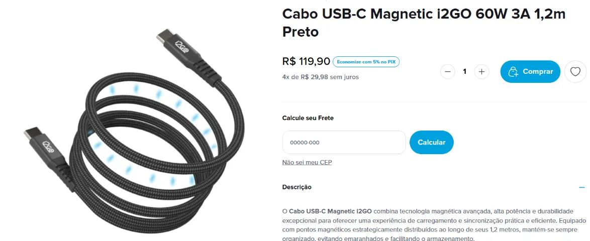 Carregador Baseus mais cabo magnético original - Foto 3