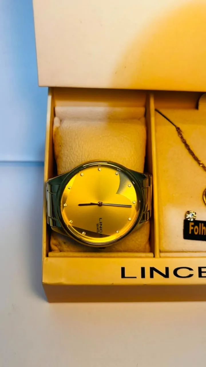 Kit Relógio Feminino LINCE com Colar e Brincos  - Foto 2