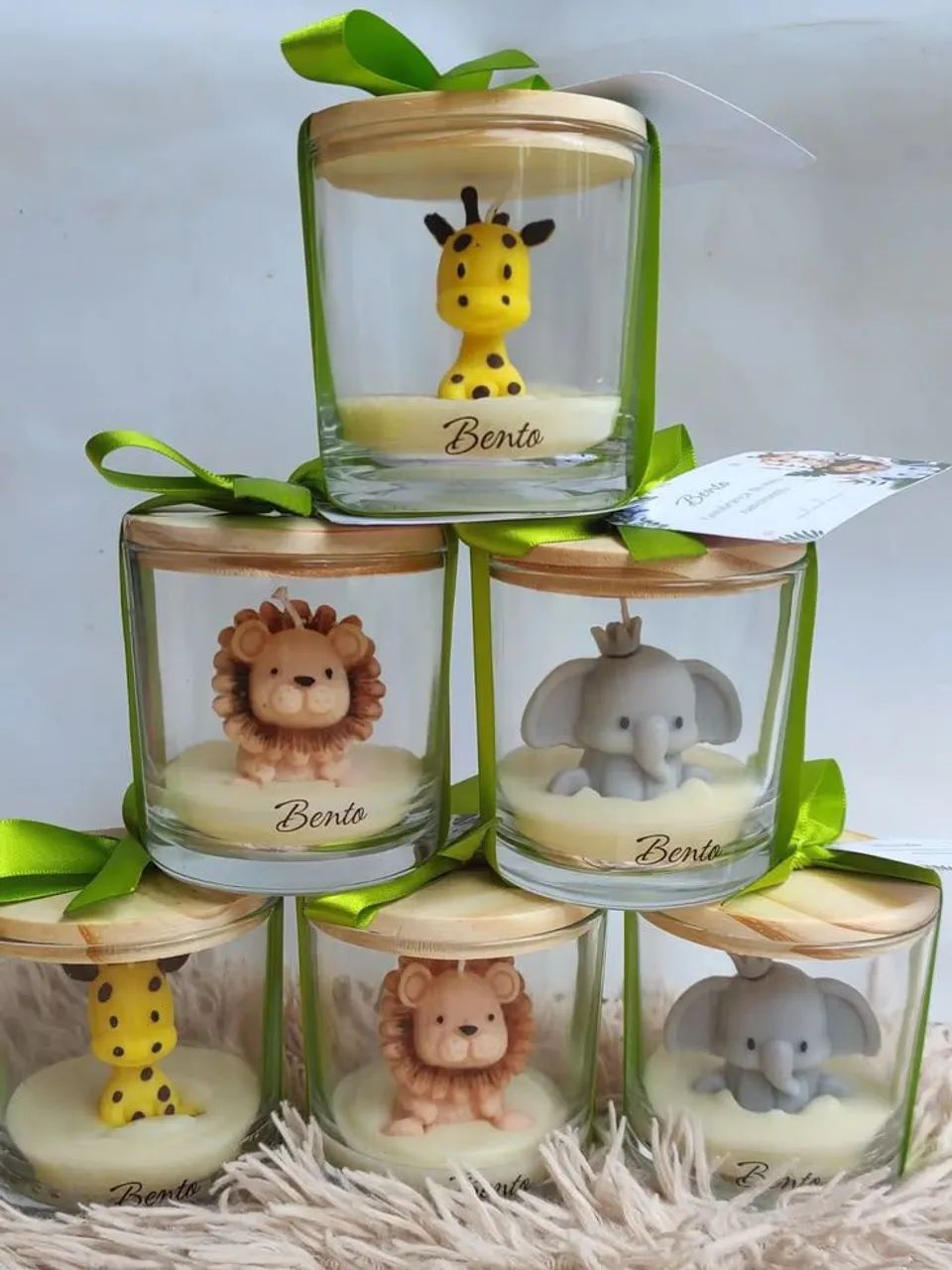 Lembrancinhas safari velas aromáticas com copo de vidro pate - Foto 3