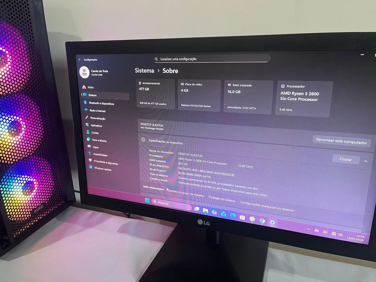 Pc game Ryzen 5 completo  - Foto 3