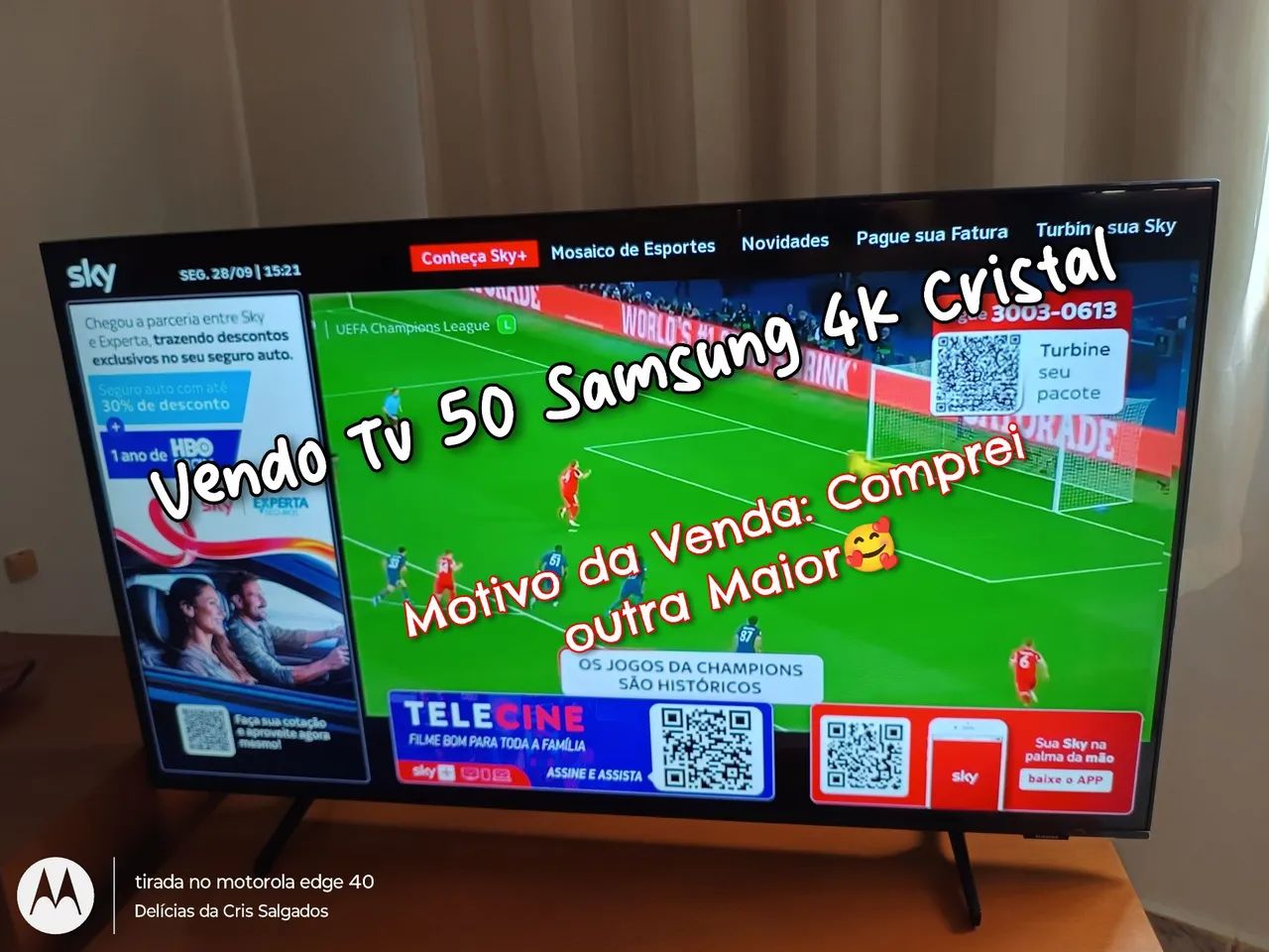 Tv Samsung 4K Cristal 50 polegadas - Foto 3