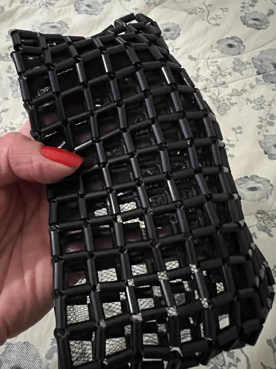 Bolsa de tule e miçangas - Foto 2