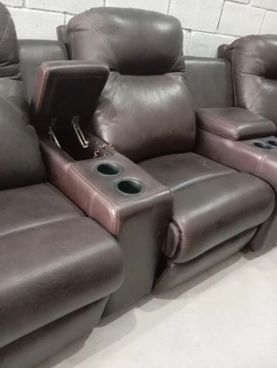  conjunto de cinema, automático com 4 poltronas retráteis e reclináveis de couro legítimo  - Foto 4
