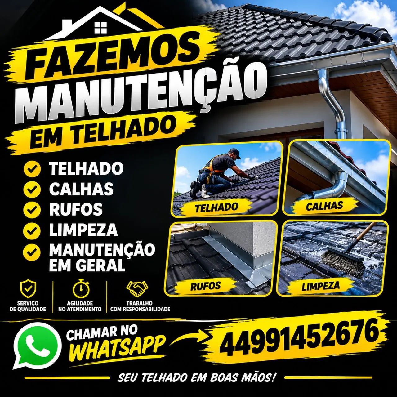 Fazemos manutenção em telhado 