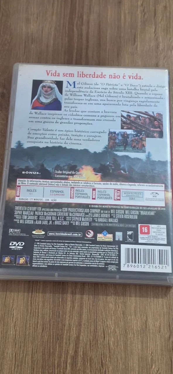 Kit Blu-ray Pra Sempre Fenômeno (Ronaldo) + DVD Coração Valente (Mel Gibson) - Foto 3