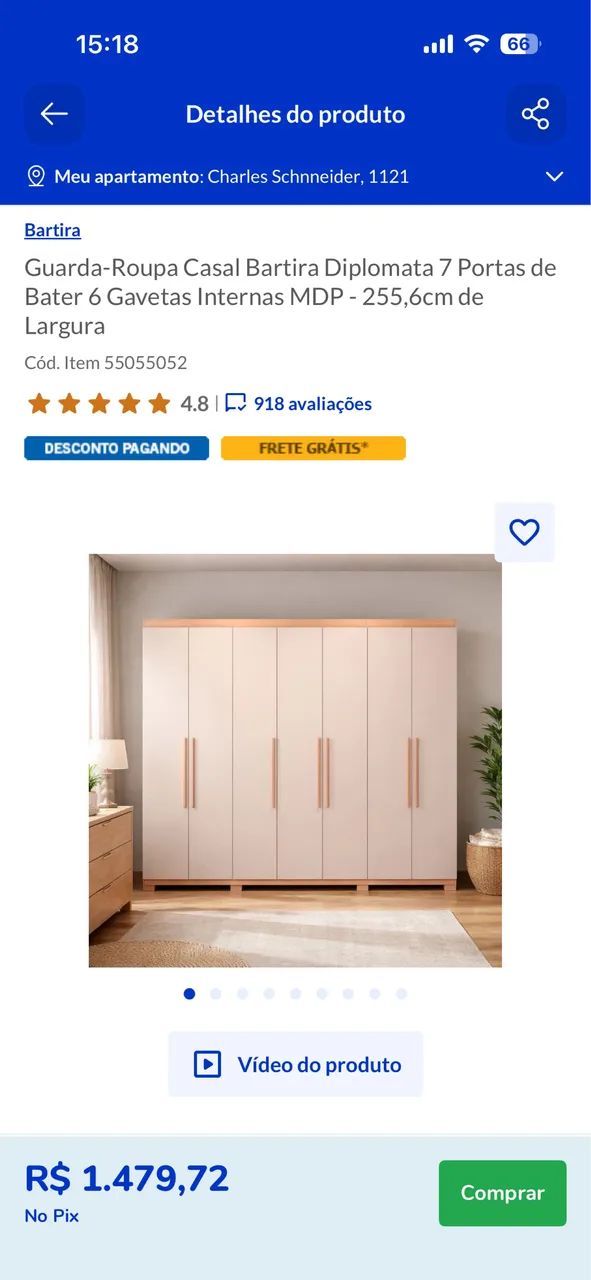 Guarda roupa novo