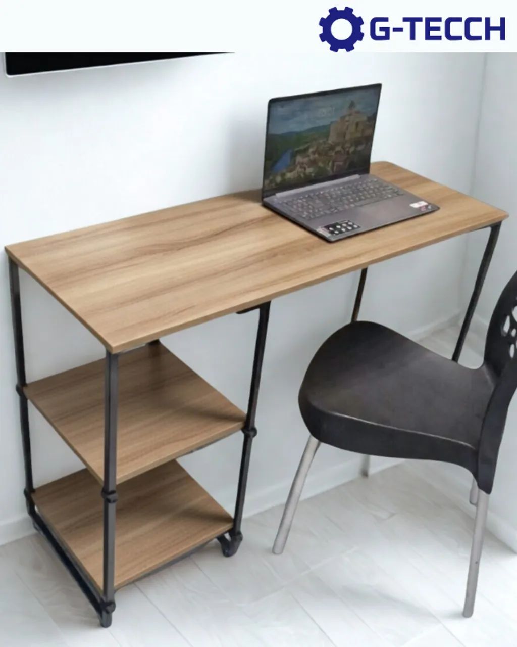 Escrivaninha 1,1m NOVA Mesa Multiuso para Computador Notebook Escritório de Estudo Office - Foto 2