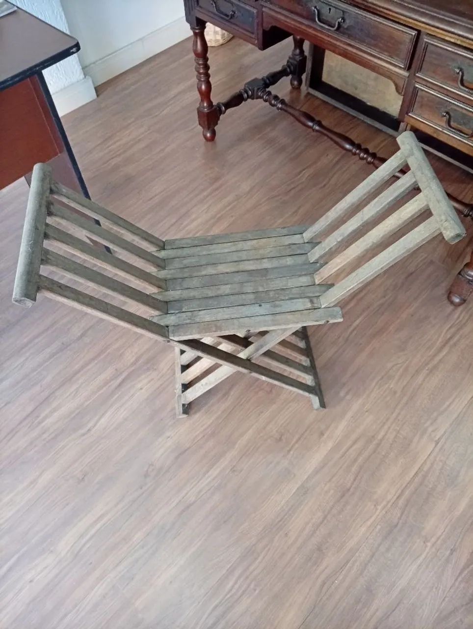Banqueta Imbuia antiga 