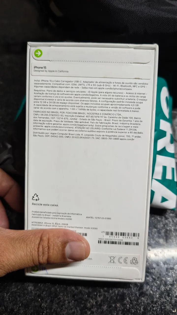 IPhone 15 256 Gb preto LACRADO  - Foto 2